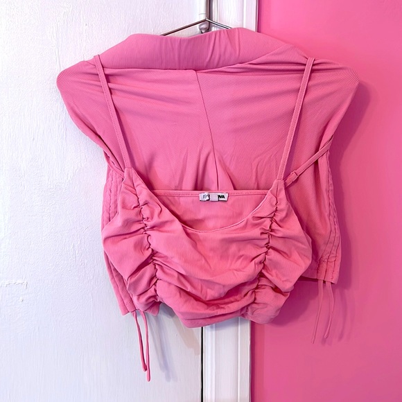 Fashion Nova Pants - Pink two piece crop top and short set by Fashionova